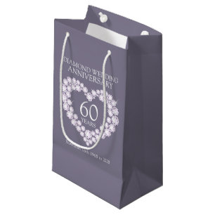 Diamond 60e anniversaire mariage sac photo gris