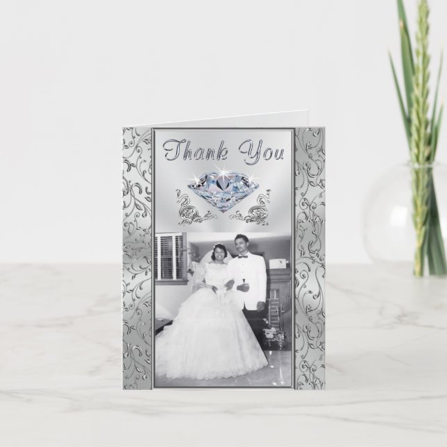 Diamond Anniversary Thank You Cards, Your (Devant)