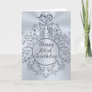 Diamond Design Bonne carte d'anniversaire 100e pou