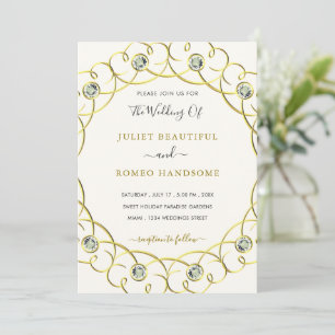 Diamond Gold Faire-part de mariage Design de luxe
