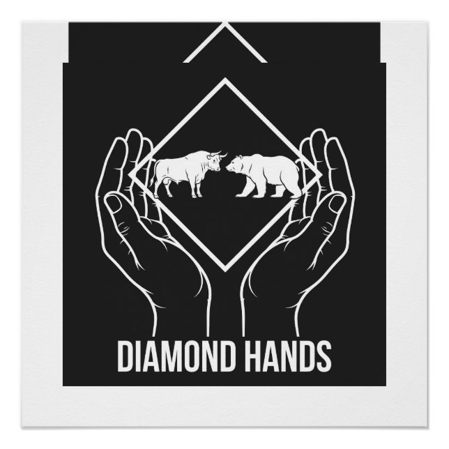 Diamond Hands — Affiche Brillante (Devant)