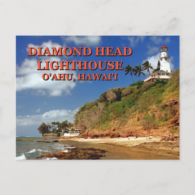 Diamond Head Lighthouse, O'ahu, Carte postale Hawa (Devant)