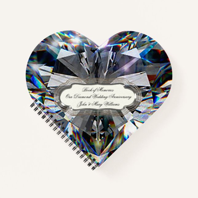 Diamond Heart 60e Mariage Anniversaire Carnet (Devant)