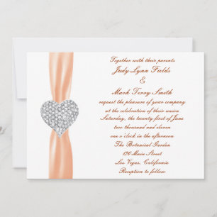 Diamond Heart Orange Faire-part de mariage