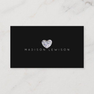 Diamond Heart Simple Chic Cartes de visite
