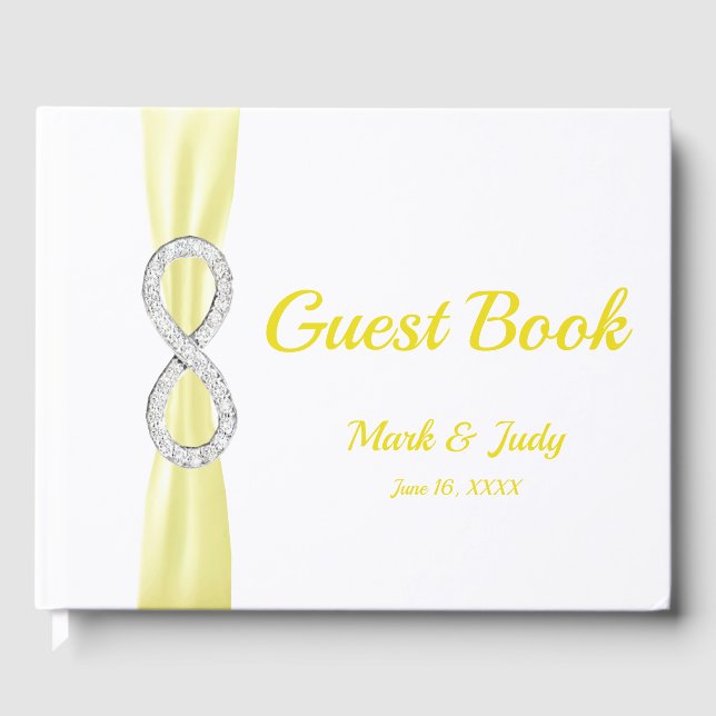Diamond Infinity Yellow Ribbon Mariage livre d'or (Recto)