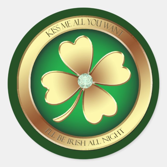 Diamond Kiss Me Je suis Stickers Shamrock Irlandai (Devant)