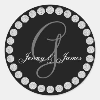 Diamond Monogramme G Noms Mariage Faveur Étiquette