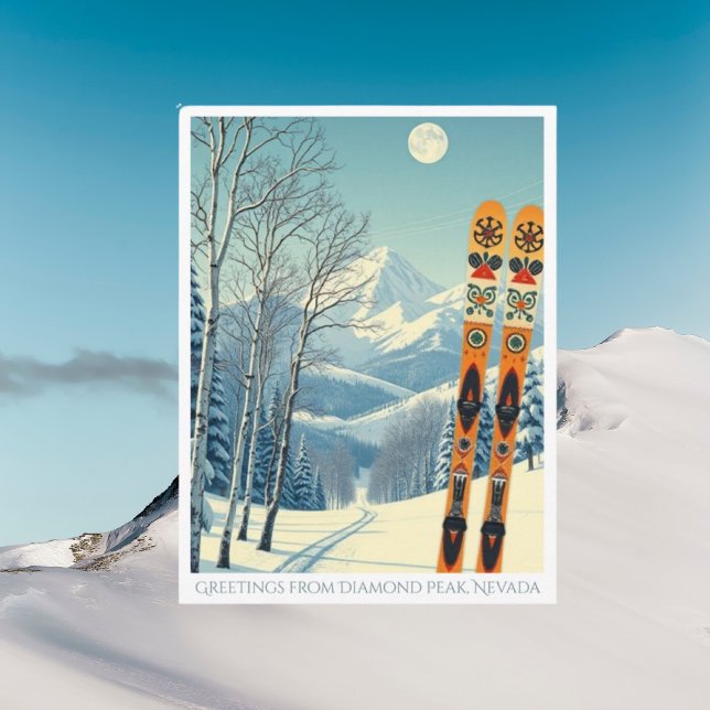Diamond Peak Nevada vacances ski Carte postale (Créateur téléchargé)