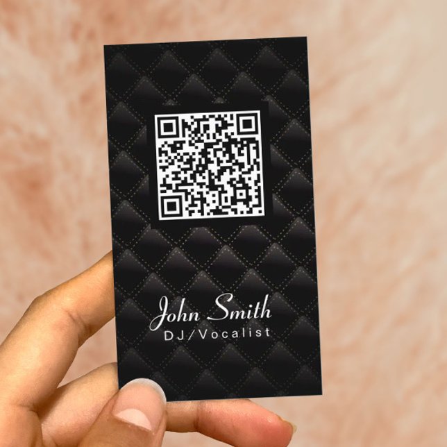 Diamond Quilt QR Code DJ Music Carte de visite (Créateur téléchargé)