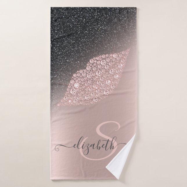 Diamonds Lips Parties scintillant Ombre Rose Gold (Serviette de bain)