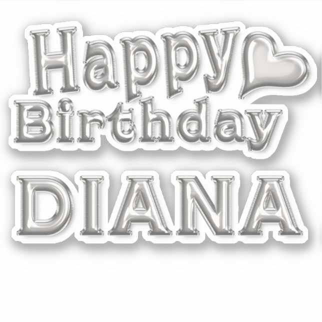 Diana Happy Birthday Autocollants (Devant)