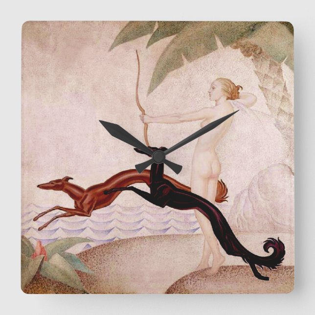 Diana La Chasse Horloge Art Déco (Recto)