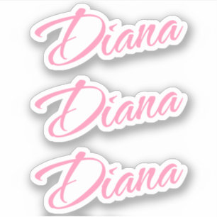 Diana Nom décoratif en rose x3 Sticker