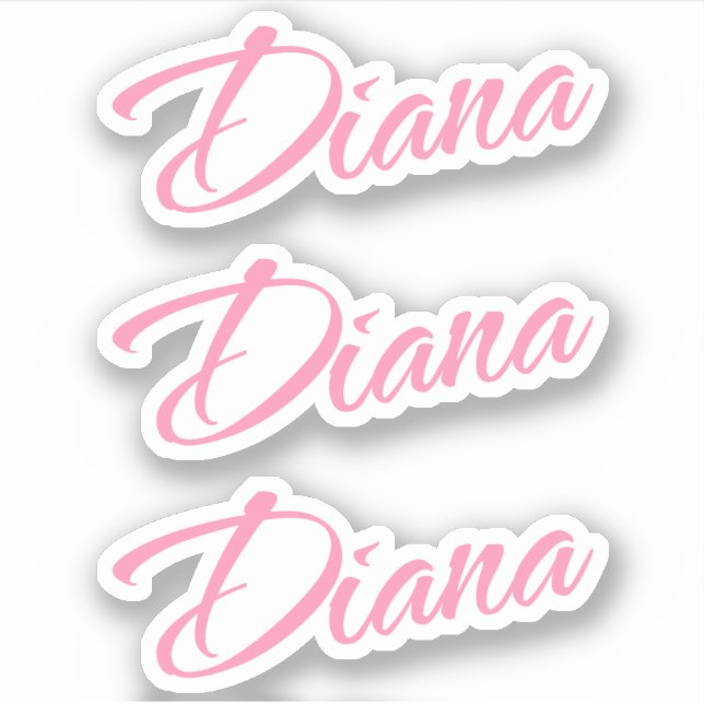 Diana Nom décoratif en rose x3 Sticker (Devant)