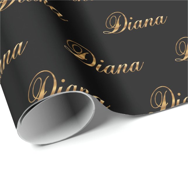 Diana papier cadeau lettrage doré (Coin rond)