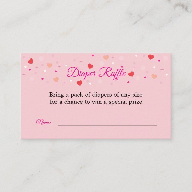 Diaper Raffle Card to Include with Invitations (Devant)