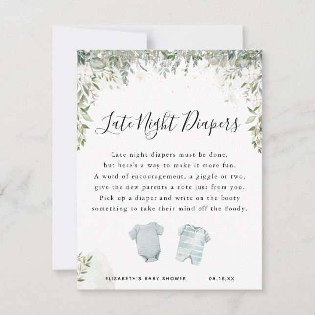 Diapositives nocturnes | Jeu Baby shower (Devant)