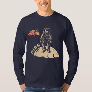 Dibs Man in the Moon Mens Long Sleeve T-shirt