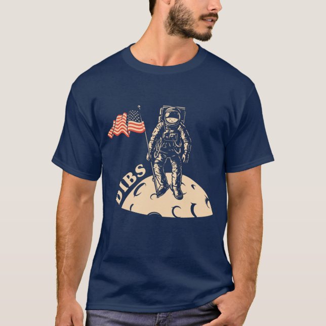 Dibs Man in the Moon Mens T-shirt (Devant)