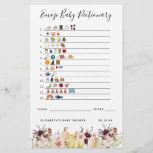 Dictionnaire Emoji Jeu de Baby Shower