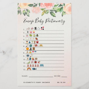 Dictionnaire Emoji   Jeu de Baby Shower