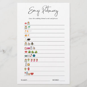 Dictionnaire illustré d'emoji Jeu de Baby Shower