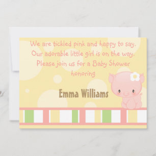 Diddles Farm Pig Baby shower Invitation