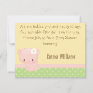 Diddles Farm Pig Baby shower Invitation