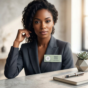 D'identification Ajouter un badge nominatif magnétique vert sauge m