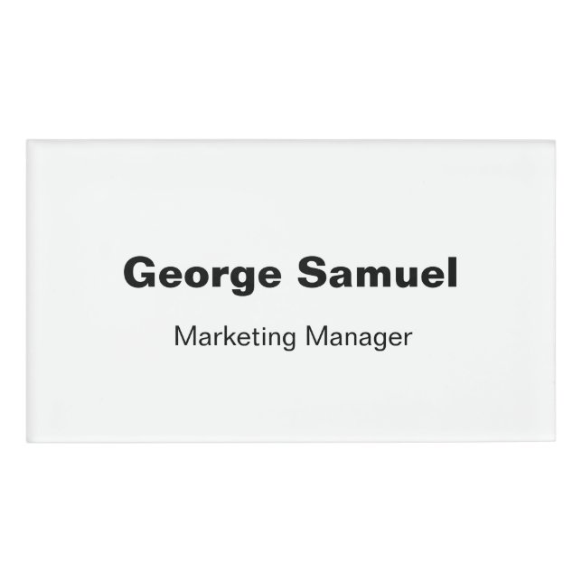 D'identification Badge de nom d'employé pour entreprise simple (Devant)