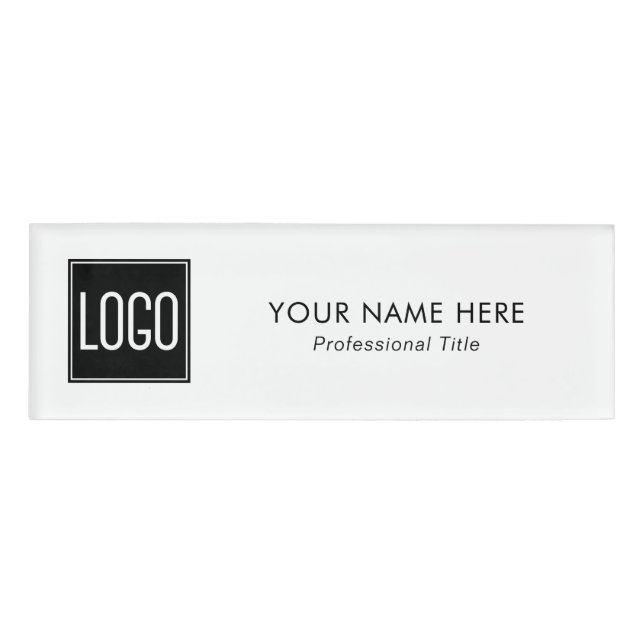 D'identification Badge de nom d'entreprise personnalisé – Logo, nom (Devant)