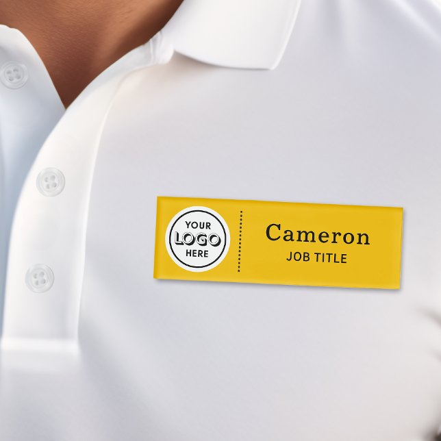 D'identification Badge de salarié jaune avec logo d'entreprise mode (Créateur téléchargé)