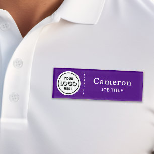 D'identification Badge d'employé violet de logo d'entreprise modern