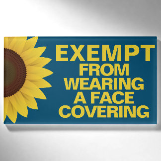 D'identification Badge Exempté de Masque Fleur de Tournesol