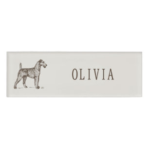 D'identification Badge personnalisé Terrier Vintage avec nom person