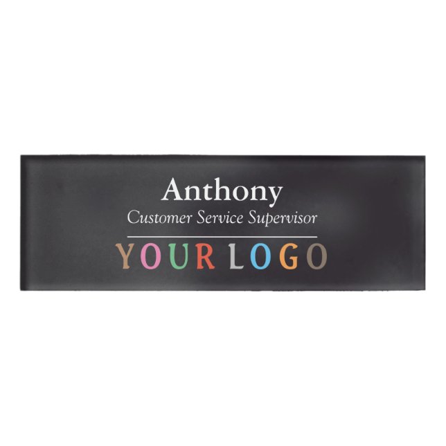 D'identification Nom Badge Magnet Custom Logo Personnel Employé Gra (Devant)