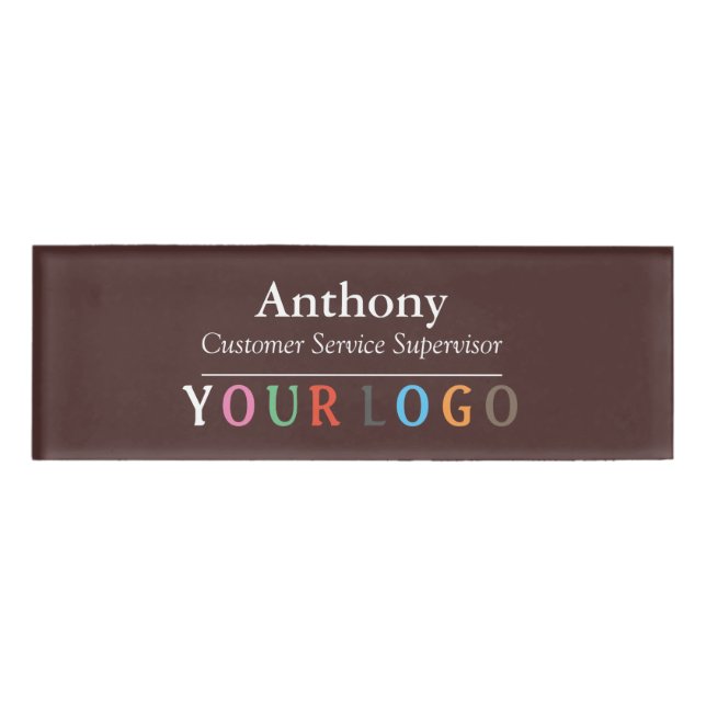 D'identification Nom Badge Magnet Custom Logo Personnel Employé Gra (Devant)