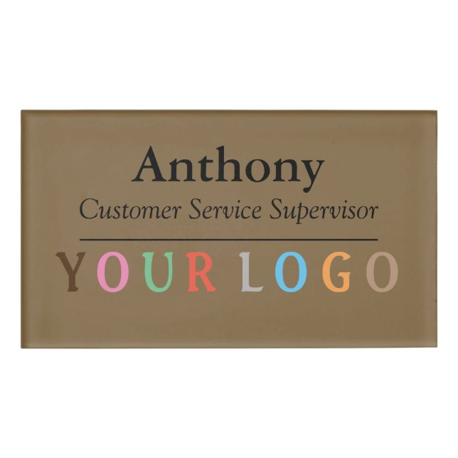 D'identification Nom Badge Magnet Custom Logo Personnel Employé Gra (Devant)