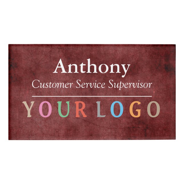 D'identification Nom Badge Magnet Custom Logo Personnel Employé Gra (Devant)