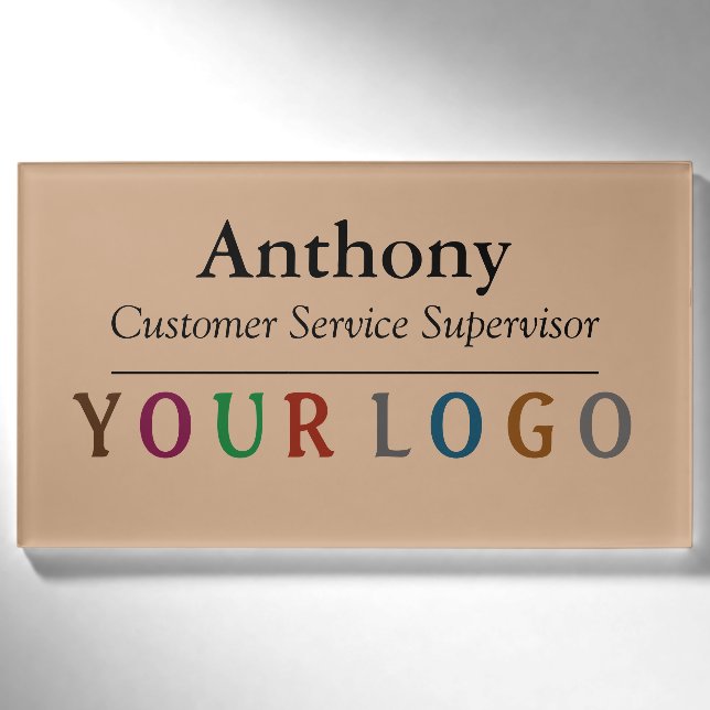 D'identification Nom Badge Magnet Custom Logo Personnel Employé Gra (Devant)