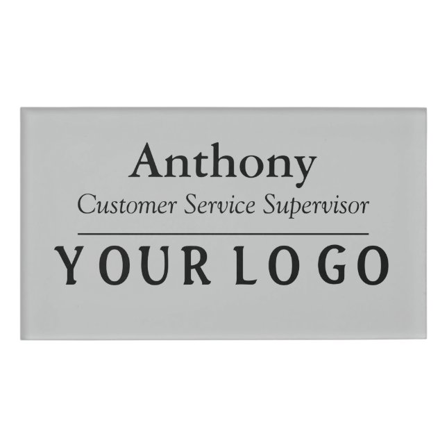 D'identification Nom Badge Magnet Custom Logo Personnel Employé Gra (Devant)