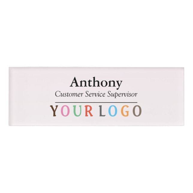 D'identification Nom Badge Magnet Custom Logo Personnel Employé Gra (Devant)