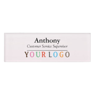 D'identification Nom Badge Magnet Custom Logo Personnel Employé Gra