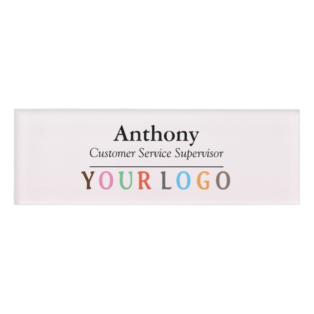 D'identification Nom Badge Magnet Custom Logo Personnel Employé Gra (Devant)
