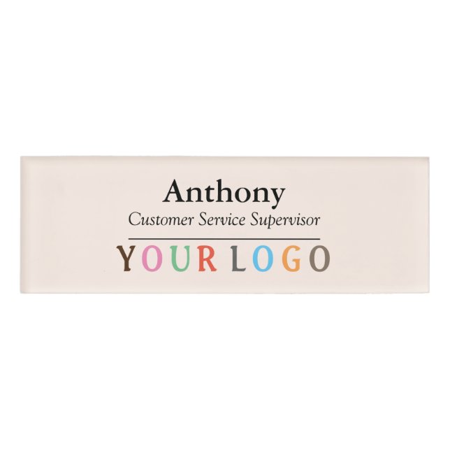 D'identification Nom Badge Magnet Custom Logo Personnel Employé Gra (Devant)