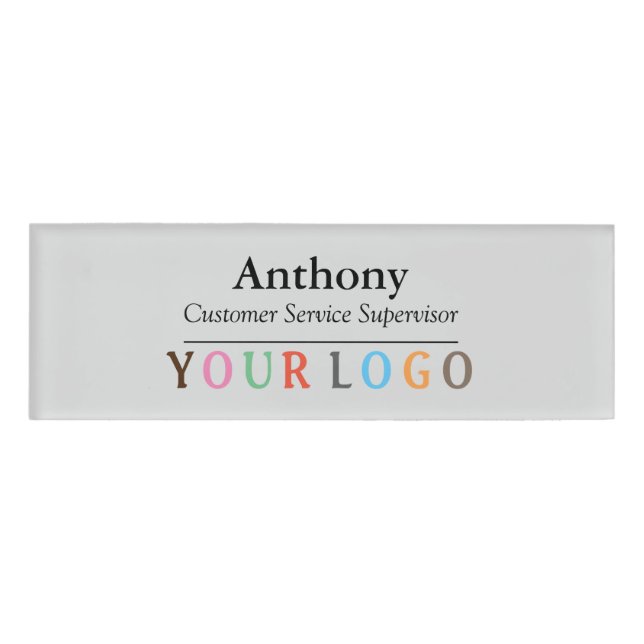 D'identification Nom Badge Magnet Custom Logo Personnel Employé Gra (Devant)