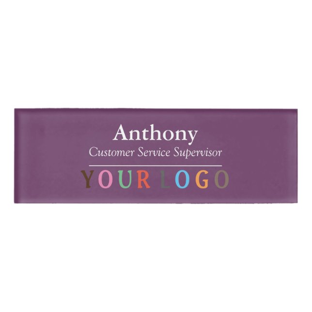 D'identification Nom Badge Magnet Custom Logo Personnel Employé Gra (Devant)