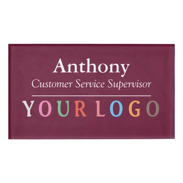 D'identification Nom Badge Magnet Custom Logo Personnel Employé Gra (Devant)