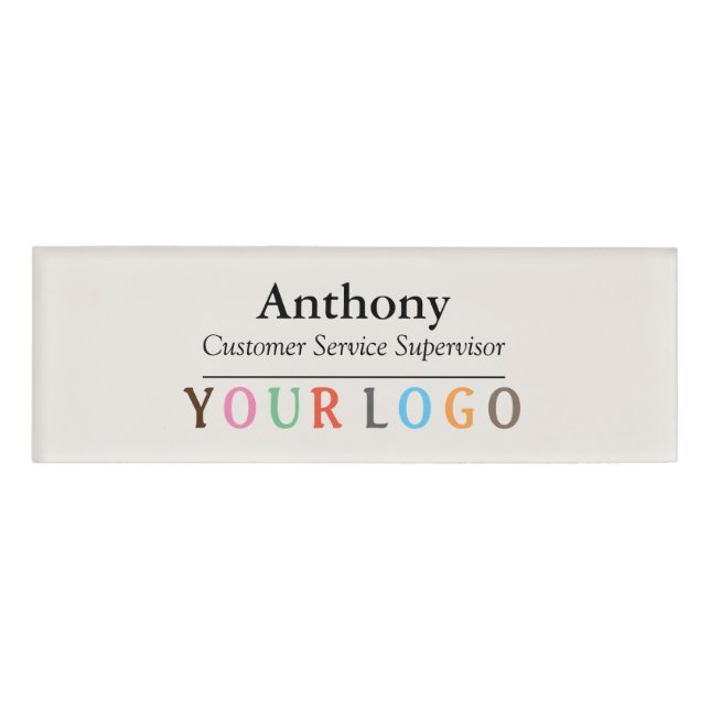 D'identification Nom Badge Magnet Custom Logo Personnel Employé Gra (Devant)